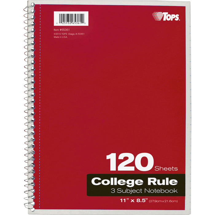 TOPS 3 - subject College Ruled Notebook - Letter