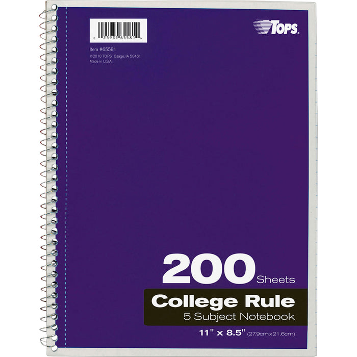 TOPS 5 - subject College - ruled Notebooks - Letter