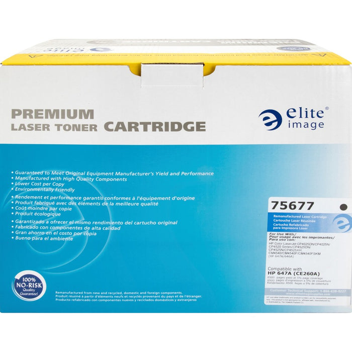 Elite Image Remanufactured Laser Toner Cartridge - Alternative for HP 647A (CE260A) - Black - 1 Each