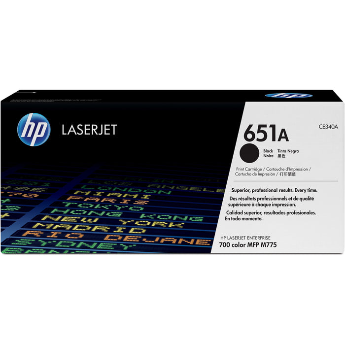 HP 651A (CE340A) Original Laser Toner Cartridge - Single Pack - Black - 1 Each