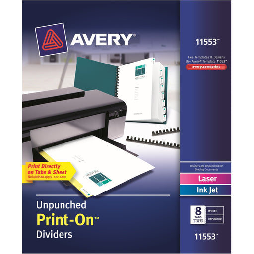 Avery® Unpunched Print-On Dividers