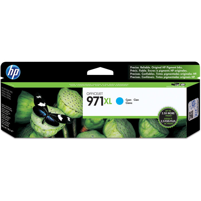 HP 971XL (CN626AM) Original High Yield Inkjet Ink Cartridge - Single Pack - Cyan - 1 Each