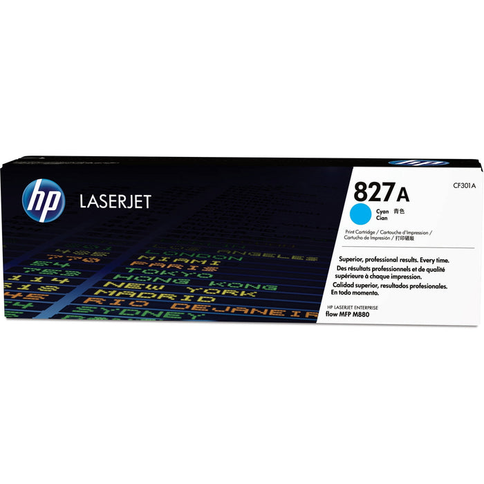 HP 827A (CF301A) Original Standard Yield Laser Toner Cartridge - Single Pack - Cyan - 1 Each