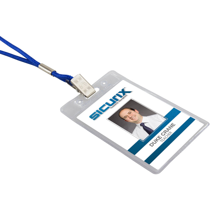 SICURIX Vinyl Punched ID Badge Holders - Vertical