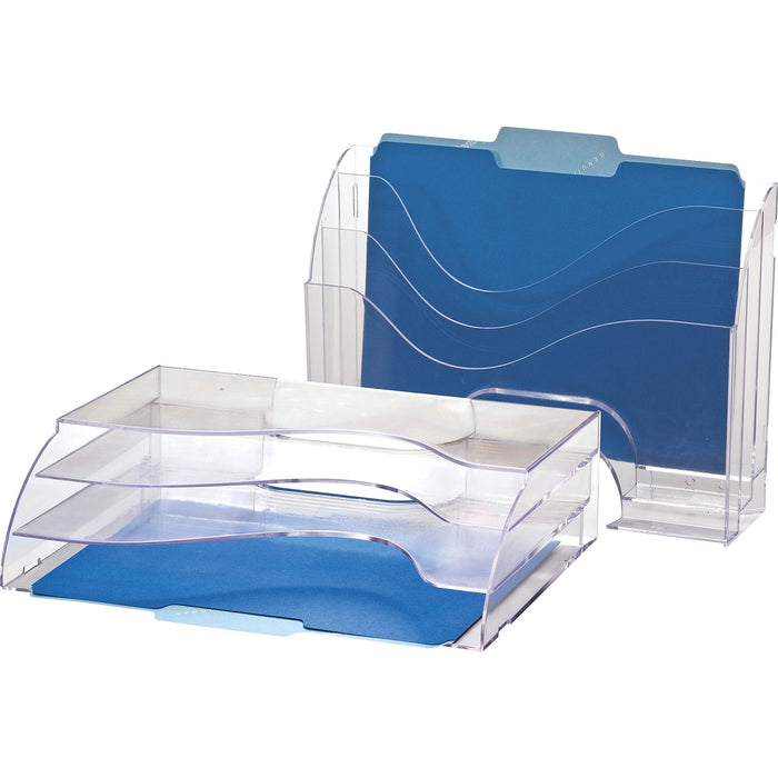 Officemate Clear Wave 2-way Desktop Organizer