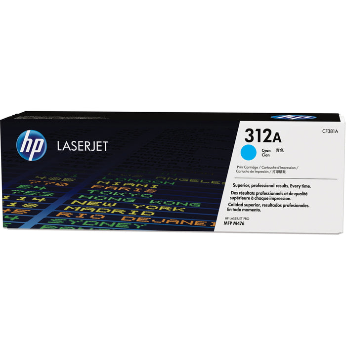 HP 312A (CF381A) Original Laser Toner Cartridge - Single Pack - Cyan - 1 Each