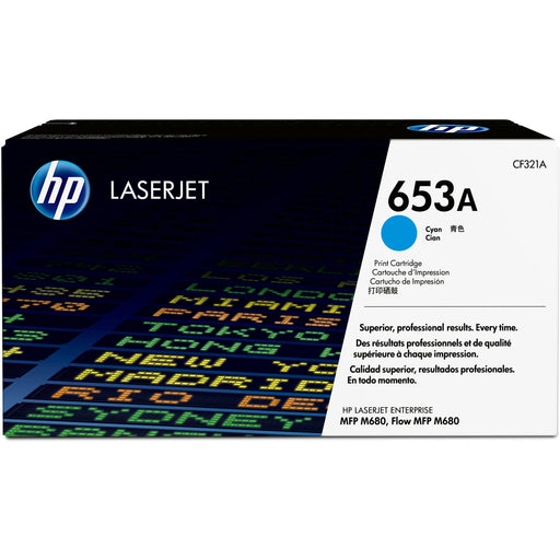 HP 653A (CF321A) Original Laser Toner Cartridge - Single Pack - Cyan - 1 Each