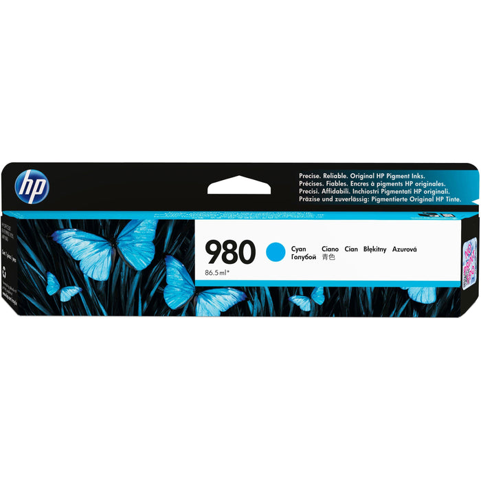 HP 980 (D8J07A) Original Inkjet Ink Cartridge - Single Pack - Cyan - 1 Each