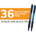 BIC Soft Feel Retractable Ball Point Pen Medium, Assorted, 36 Pack