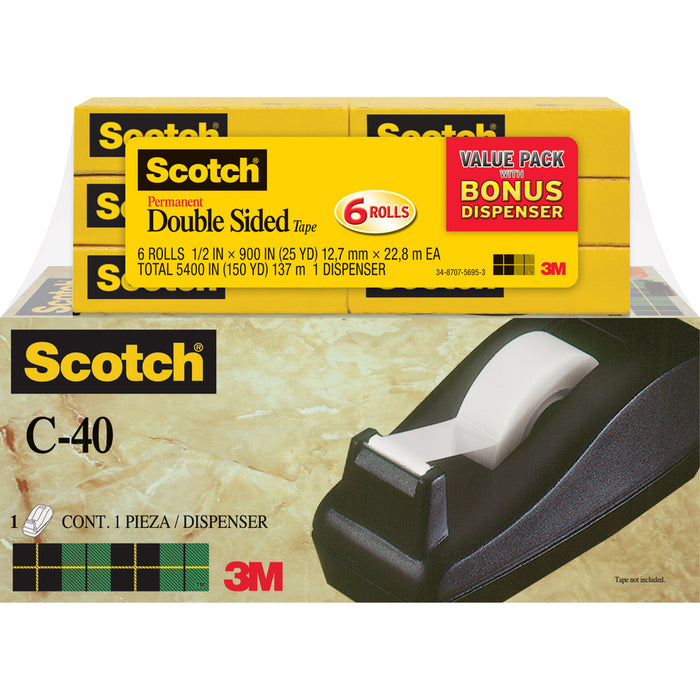 Scotch Permanent Double-Sided Tape - 1/2"W