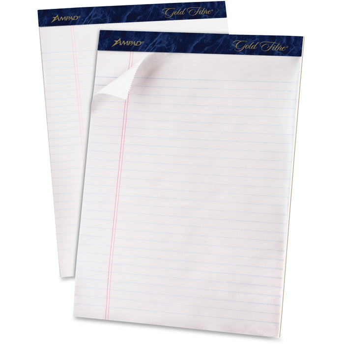 TOPS Gold Fibre Ruled Perforated Writing Pads - Letter