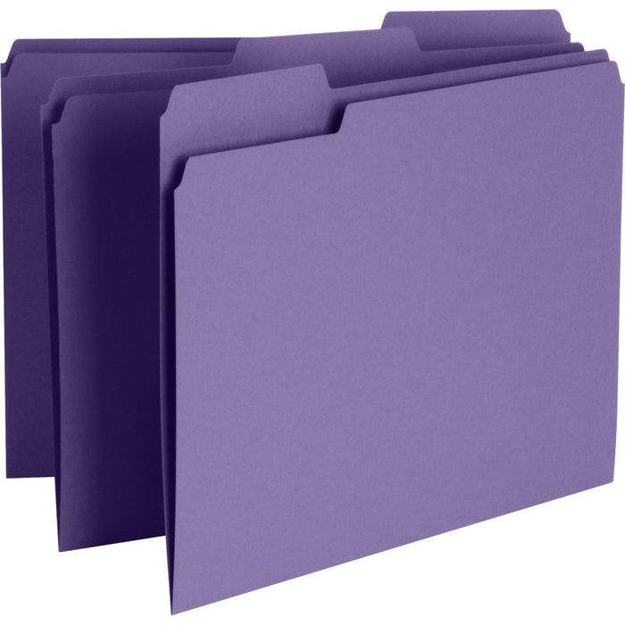 Business Source 1/3 Tab Cut Recycled Top Tab File Folder