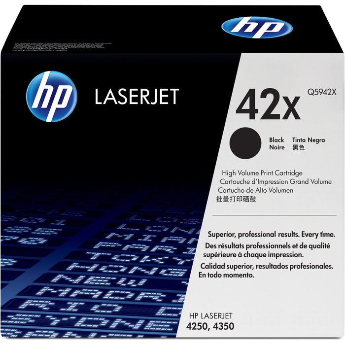 HP 42X (Q5942X) Original Laser Toner Cartridge - Single Pack - Black - 1 Each