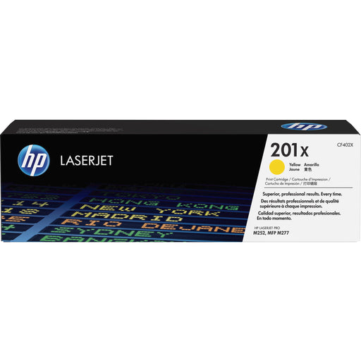 HP 201X (CF402X) Original High Yield Laser Toner Cartridge - Single Pack - Yellow - 1 Each