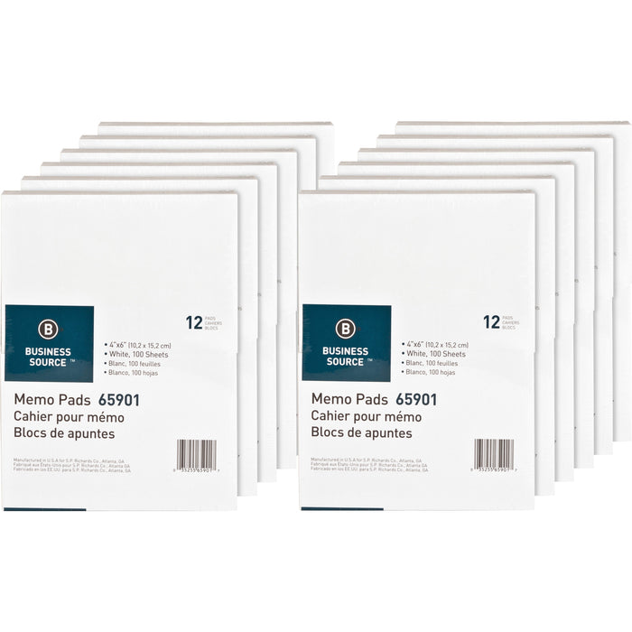 Business Source Plain Memo Pads