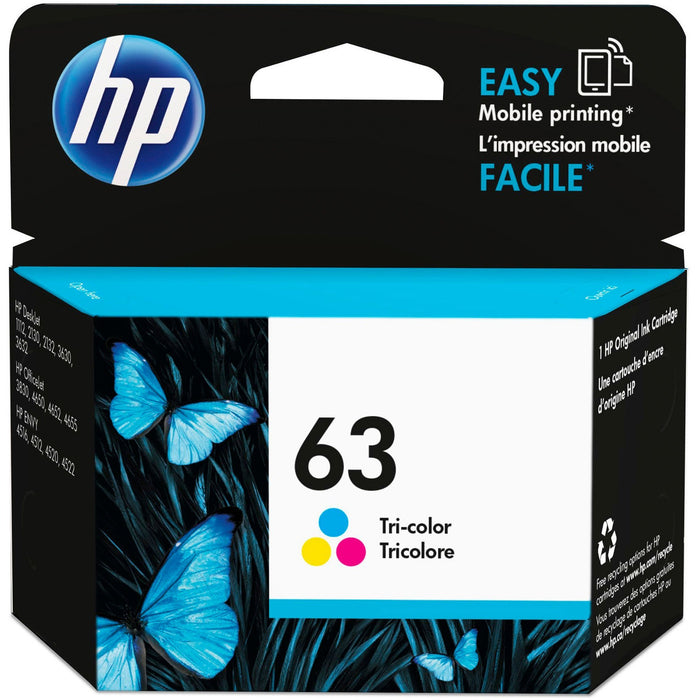 HP 63 (F6U61AN) Original Inkjet Ink Cartridge - Tri-color - 1 Each