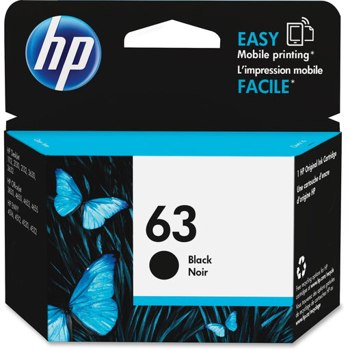 HP 63 Original Inkjet Ink Cartridge - Black - 1 Pack