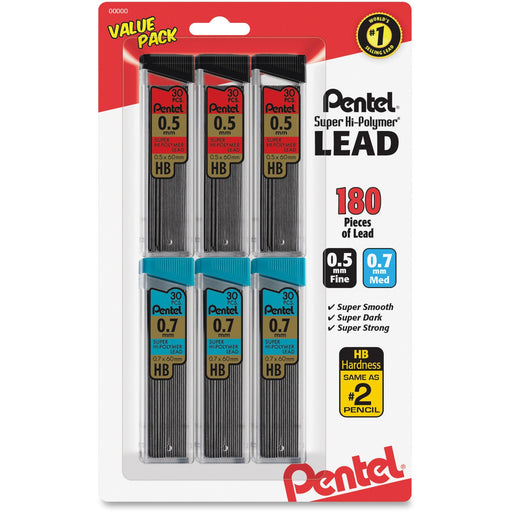 Pentel Super Hi-Polymer Lead Refills Value Pack