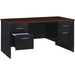 Lorell Walnut Laminate Commercial Steel Desk Series Pedestal Desk - 4-Drawer