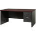 Lorell Mahogany Laminate/Charcoal Modular Desk Series Pedestal Desk - 2-Drawer