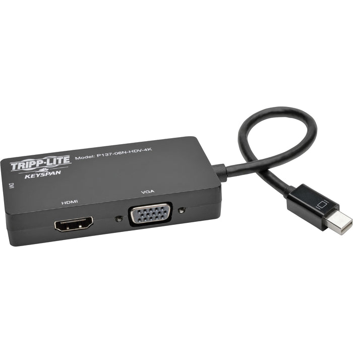 Tripp Lite Mini DisplayPort 1.2 to VGA/DVI/HDMI All-in-One Converter Adapter, 4K x 2K HDMI