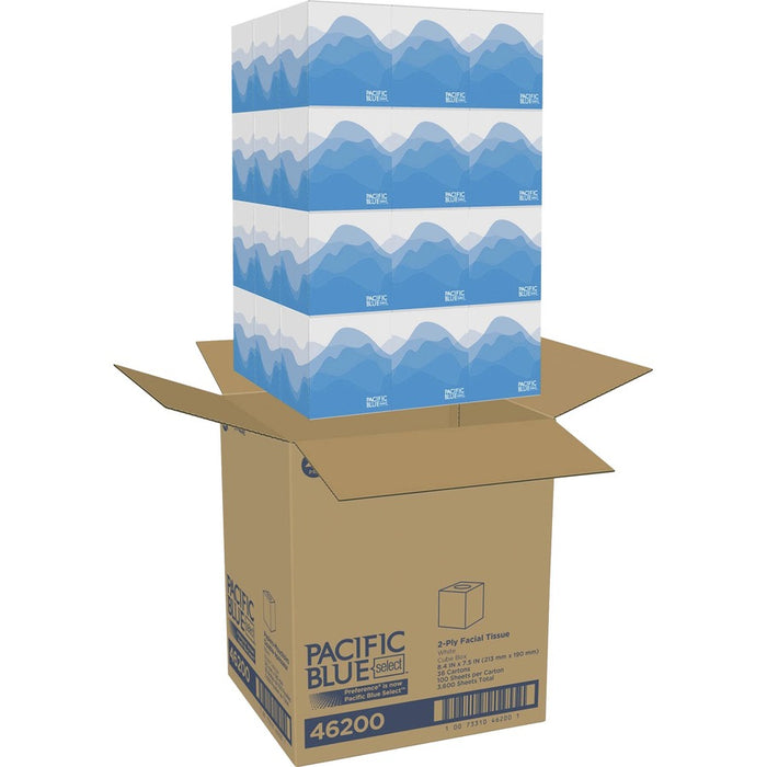 Pacific Blue Select Facial Tissue by GP Pro - Cube Box