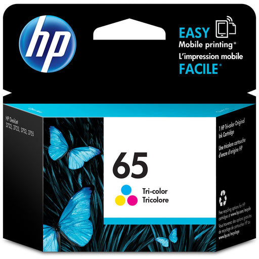 HP 65 (N9K01AN) Original Inkjet Ink Cartridge - Tri-color - 1 Each