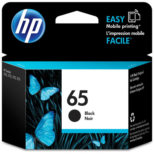 HP 65 (N9K02AN) Original Inkjet Ink Cartridge - Black - 1 Each