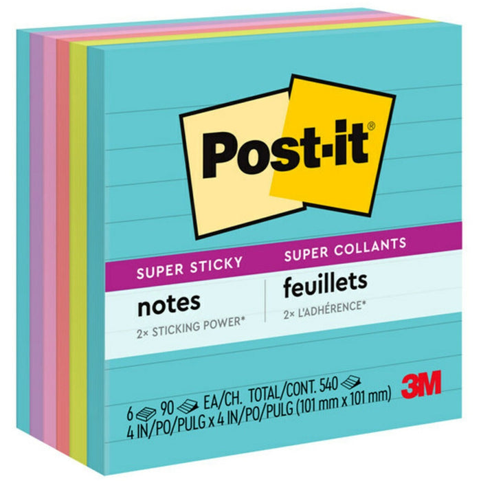 Post-it® Super Sticky Lined Notes - Supernova Neons Color Collection