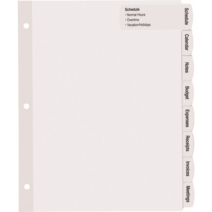 Avery® Big Tab Printable Large White Dividers with Easy Peel, 8 Tabs