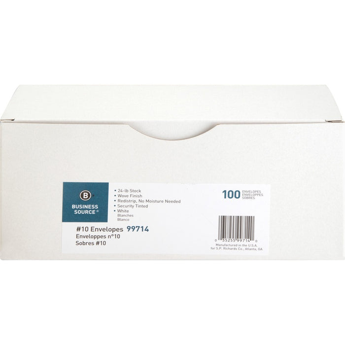 Business Source No. 10 Peel-to-seal Security Envelopes