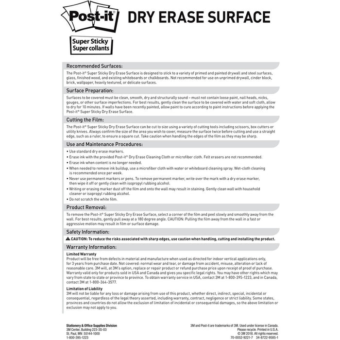 Post-it® Super Sticky Dry-Erase Surface