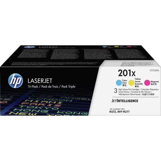 HP 201X (CF253XM) Original High Yield Laser Toner Cartridge - Cyan, Magenta, Yellow - 3 / Carton