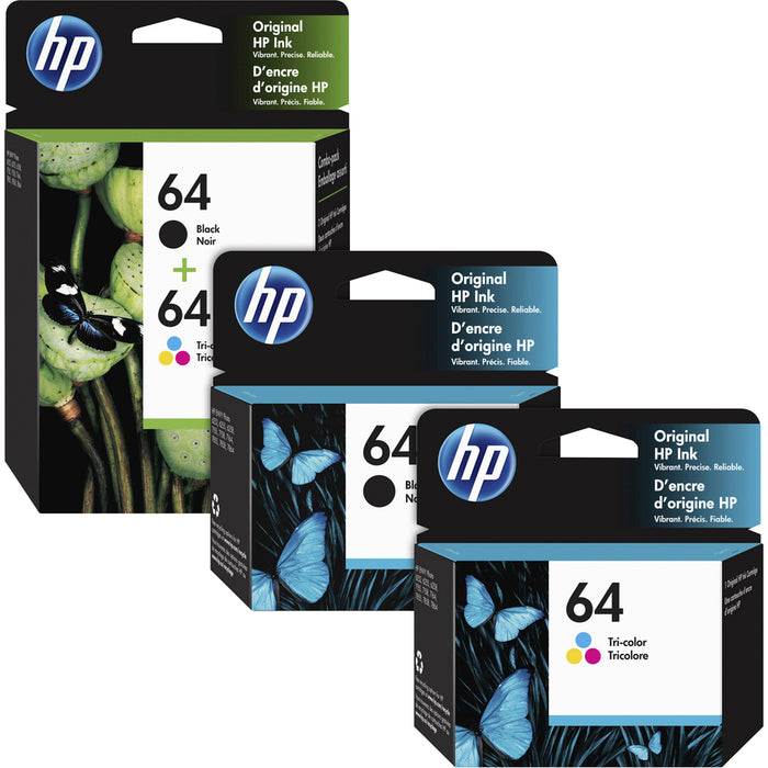 HP 64 (N9J89AN) Original Inkjet Ink Cartridge - Tri-color - 1 Each