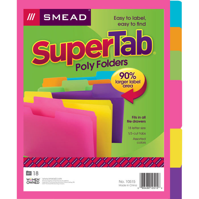 Smead SuperTab 1/3 Tab Cut Letter Top Tab File Folder