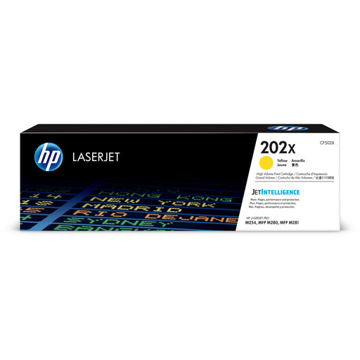 HP 202X (CF502X) Original High Yield Laser Toner Cartridge - Yellow - 1 Each