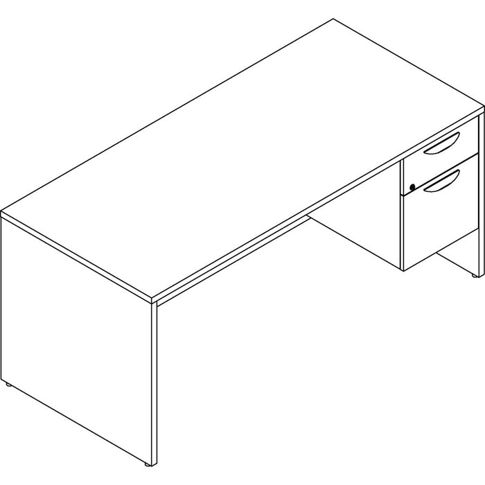 Lorell Prominence 2.0 Espresso Laminate Box/File Right-Pedestal Desk - 2-Drawer