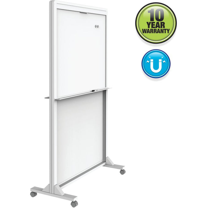 Quartet Motion Dual-Track Mobile Magnetic Dry-Erase Easel