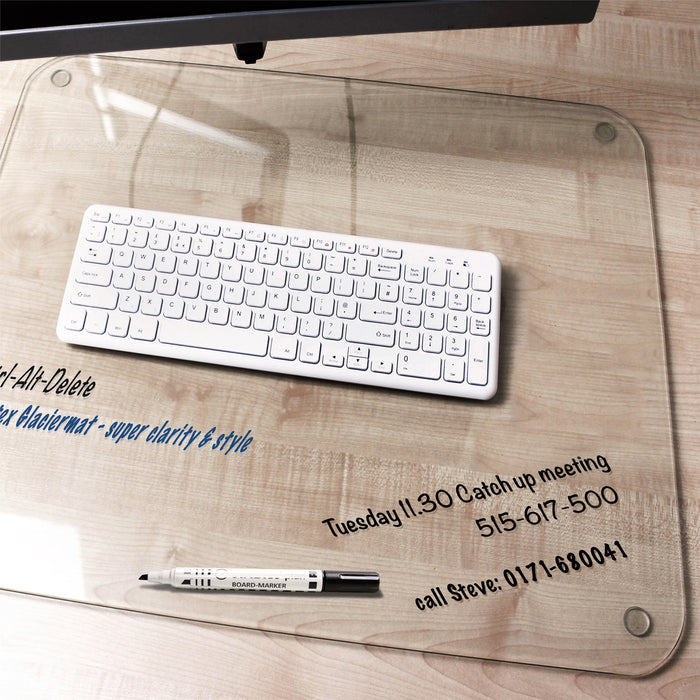 Glaciermat Glass Desk Pad 19" x 24"