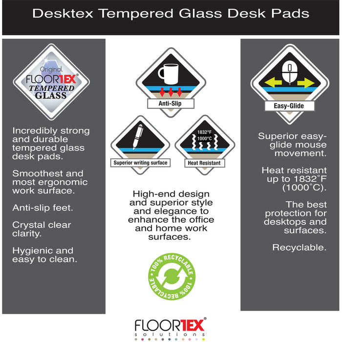 Glaciermat Glass Desk Pad 19" x 24"