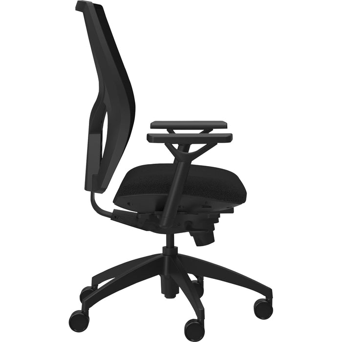 Lorell High-Back Mesh Chairs with Fabric Seat