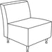 Lorell Fuze Modular Series Armless Lounge Chair