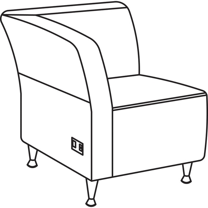 Lorell Fuze Modular Series Right Lounge Chair