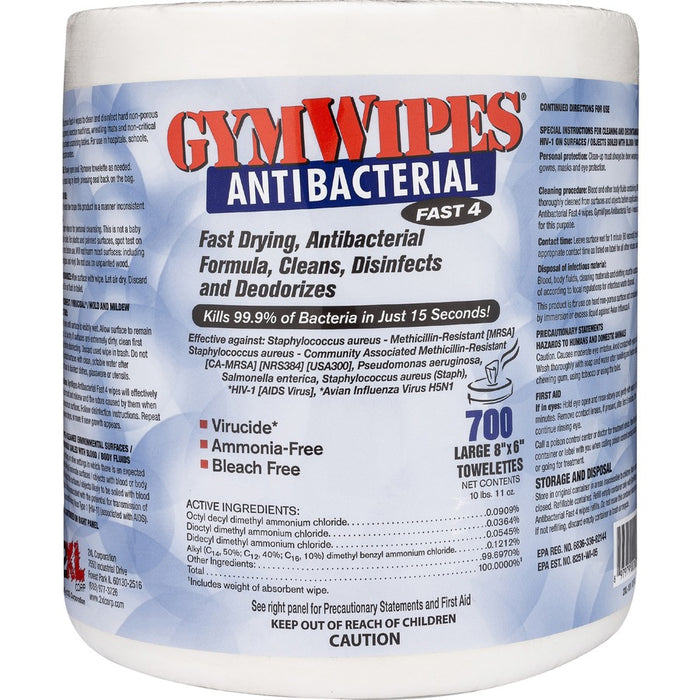 2XL GymWipes Antibacterial Towelettes Bucket Refill