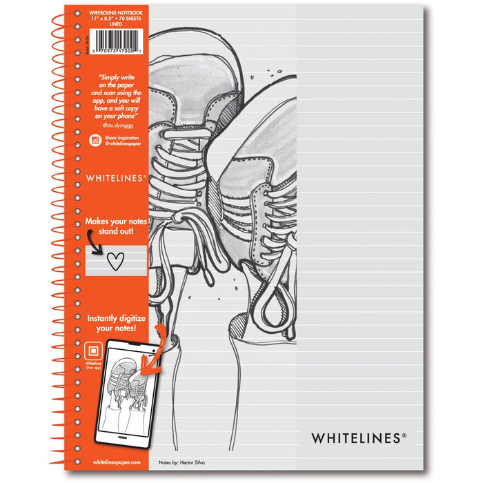 Roaring Spring Whitelines Premium Line Ruled Spiral Notebook