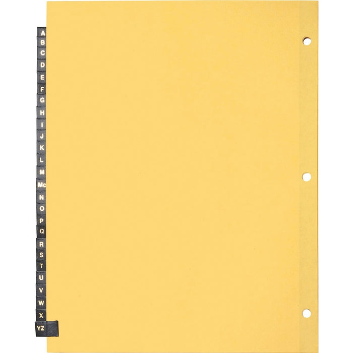 Business Source A-Z Black Leather Tab Index Dividers