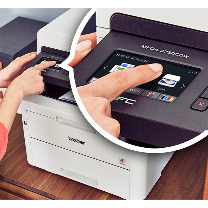 Brother MFC-L3750CDW Compact Digital Color All-in-One Printer Providing Laser Quality Results with 3.7" Color Touchscreen, Wireless and Duplex Printing