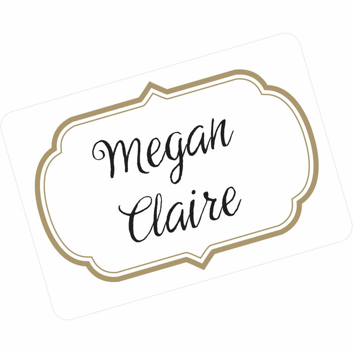 Avery® Self-Adhesive Removable Name Tag Labels with Gold Metallic Border