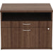 Lorell Walnut Open Shelf File Cabinet Credenza - 2-Drawer