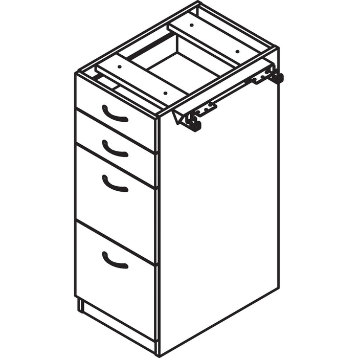 Lorell Walnut Laminate 4-drawer File Cabinet